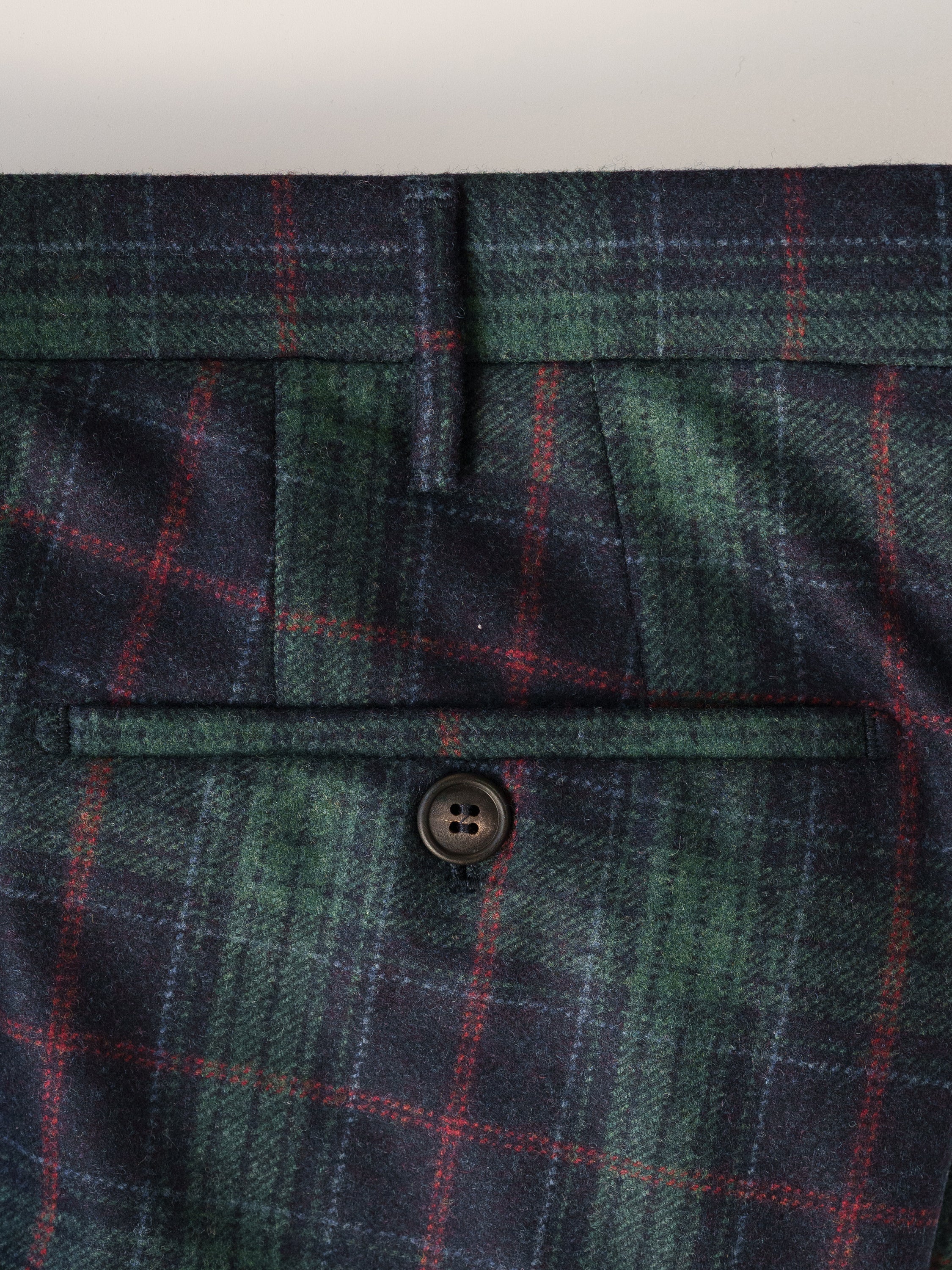 Green check flannel trousers WINTER